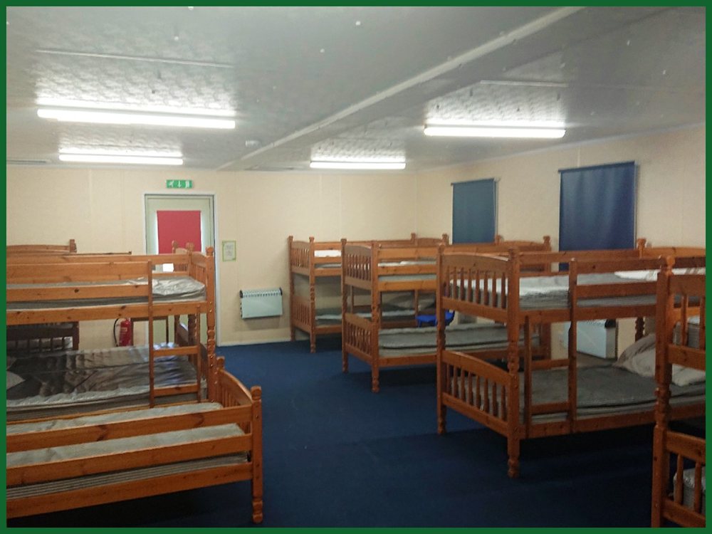 Completed modular dormitory with bunk beds